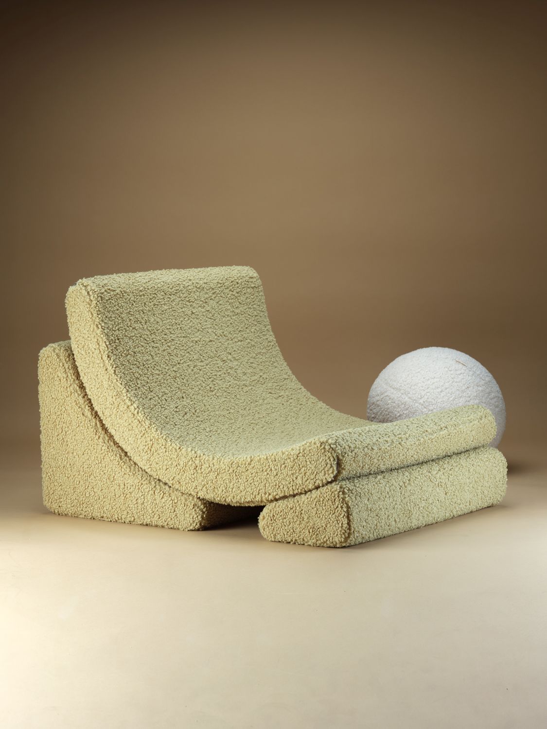 Mond Kindersessel Teddystoff Matcha Wigiwama