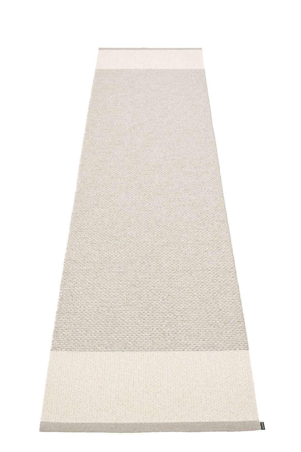 Pappelina Teppich Edit, 70x300 cm, in Beige und Weiß, gewebter Läufer.