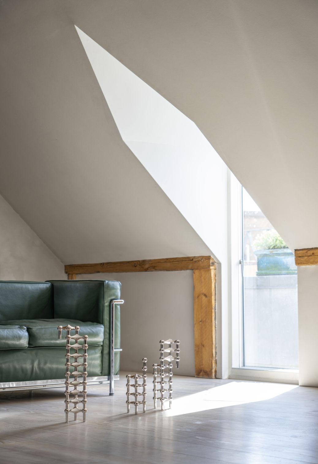 Kerzenständer 3er Set Chrom Stoff Nagel