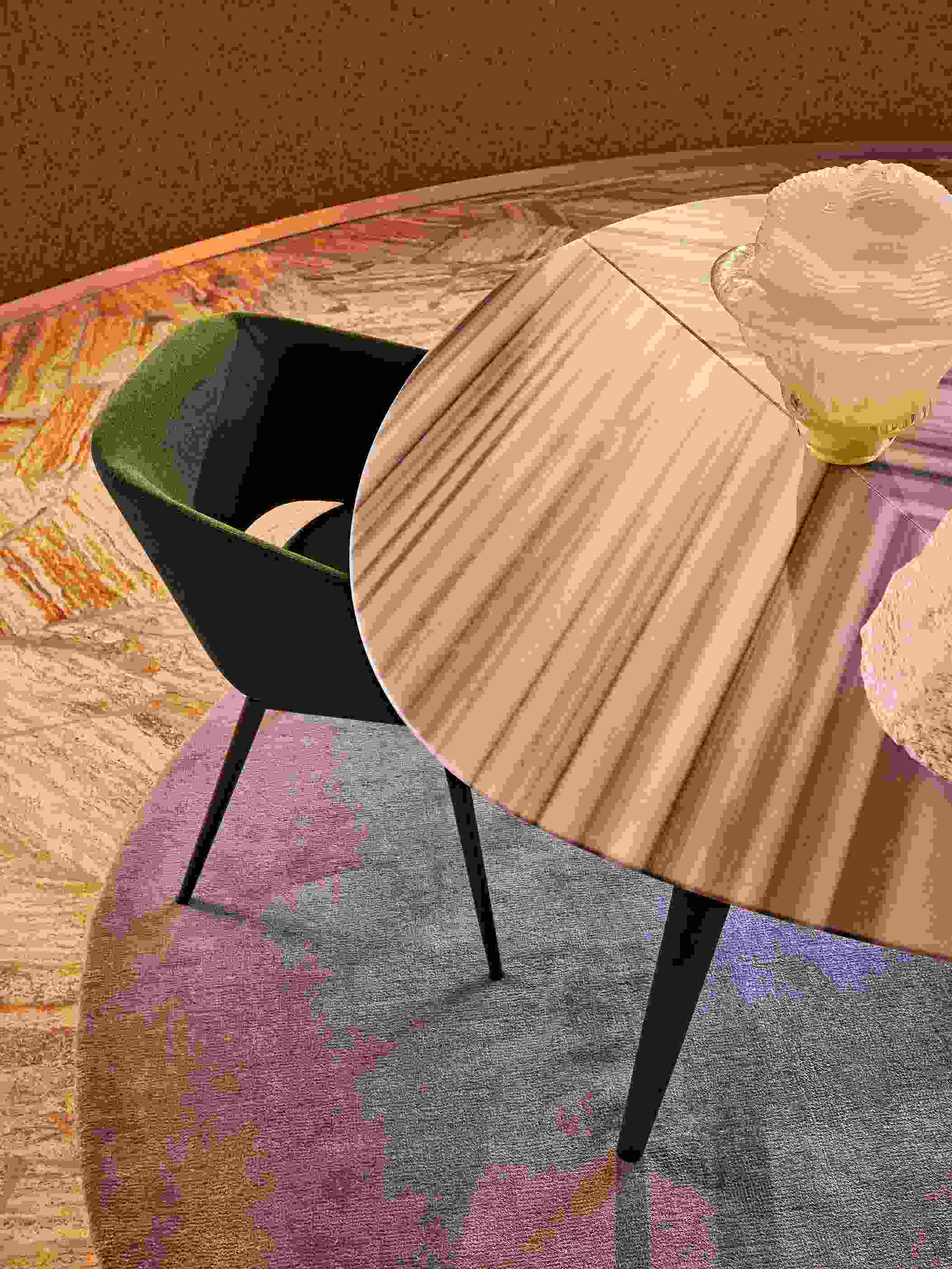 2318 Tweed Marble Esstisch B 160 cm Zanotta