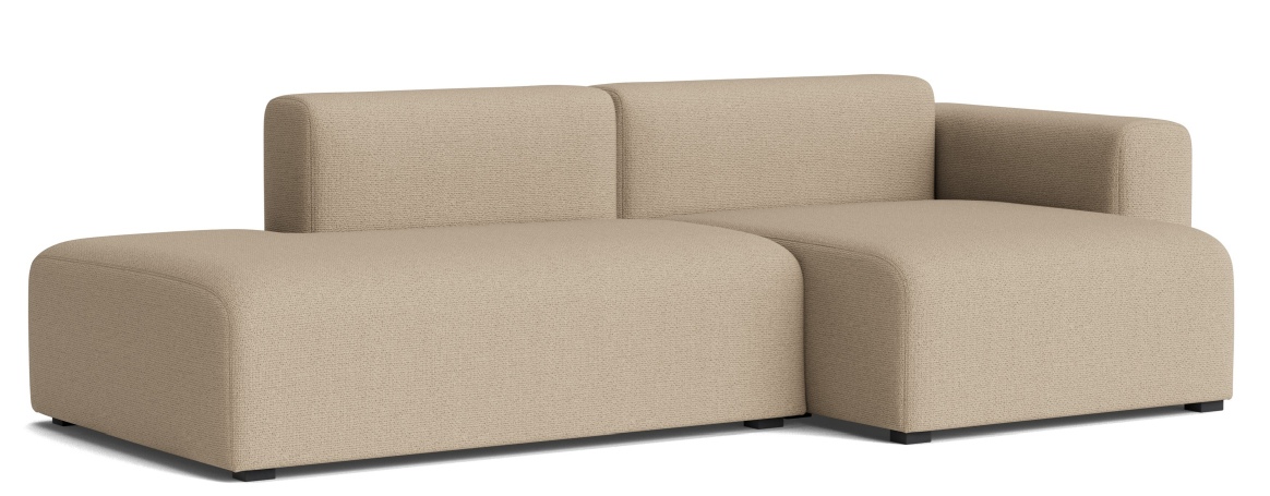 Mags Sofa 2,5-Sitzer Combination 3 low Armrest mit Armlehne rechts Hay Stoff Maglia warmgrau