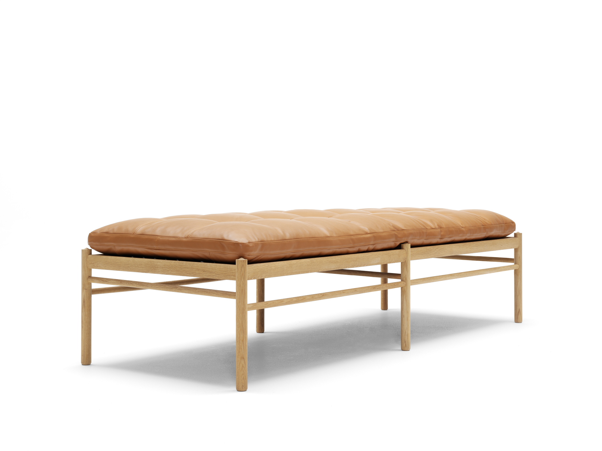 OW150 Daybed von Carl Hansen & Søn mit braunem Lederbezug Sif 95. Liege aus Holz.