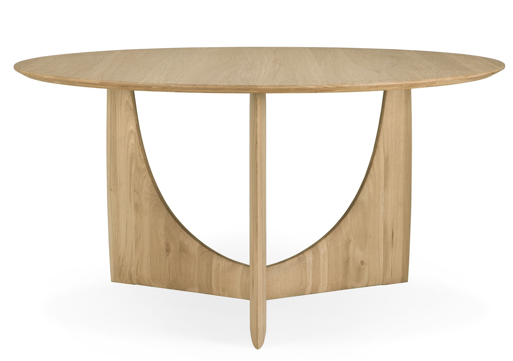 Runder Esstisch Geometric Dining Table von Ethnicraft aus hellem, massivem Eichenholz.