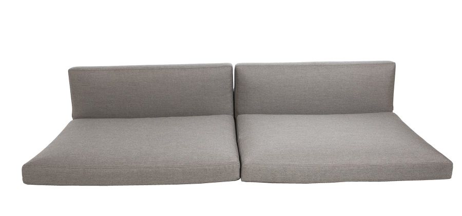 Cane-Line Connect Kissensatz für 3-Sitzer Sofa, graue Lounge Möbel Kissen und Rückenlehnen.