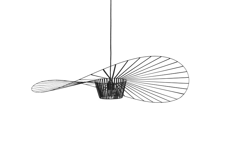 Vertigo Pendelleuchte XS von Petite Friture, moderne Hängelampe aus schwarzem Metall, filigranes Design.