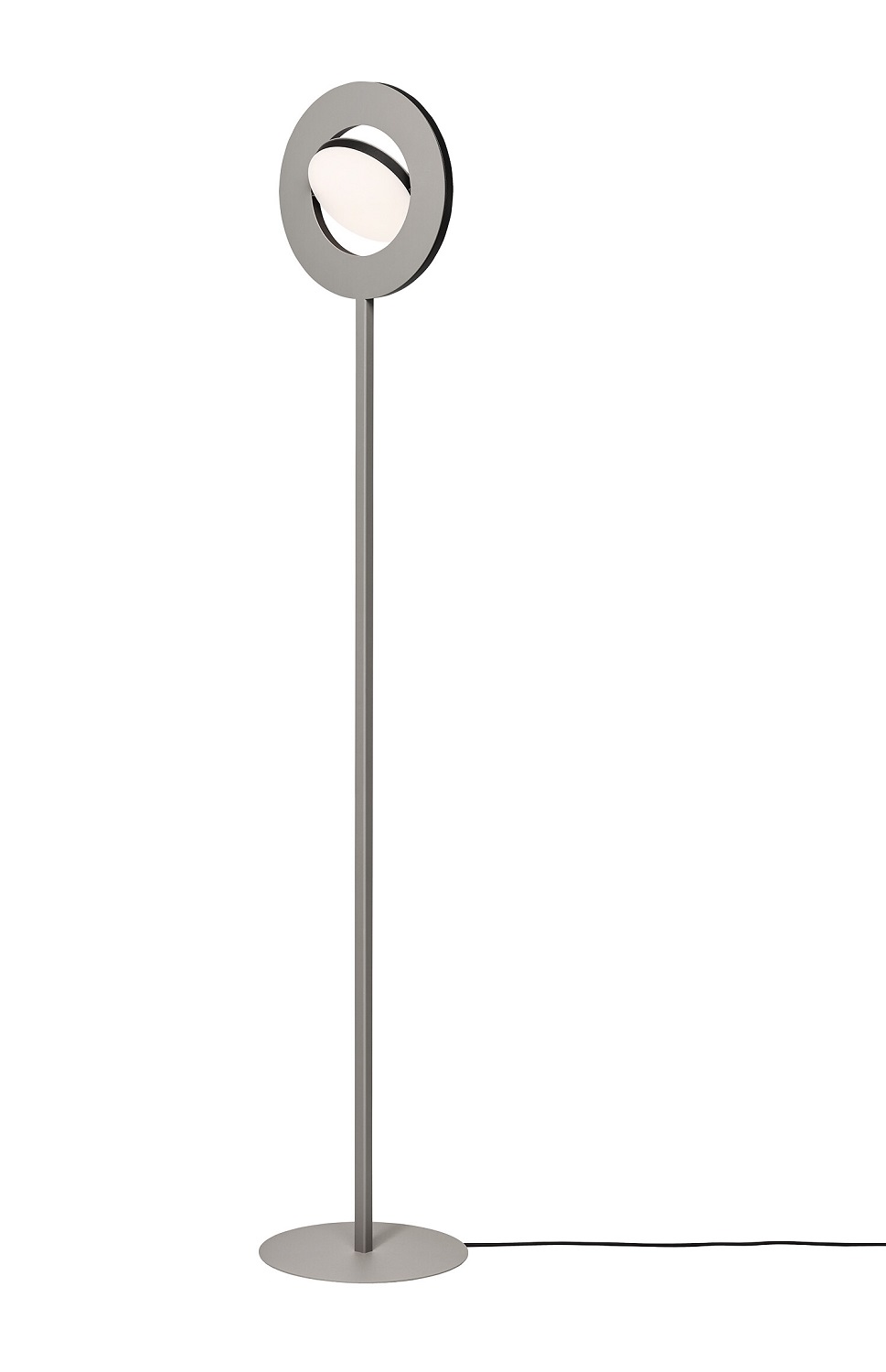 Signum Floor Stehleuchte: Moderne Stehlampe mit kreisförmigem Lampenschirm und minimalistischem Design.