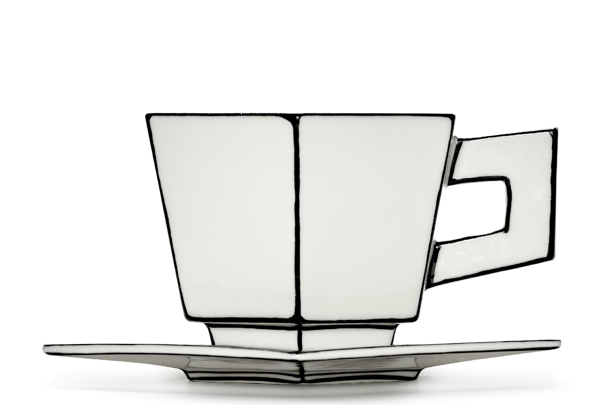 Capuucino Tasse Weiß/Schwarz Carte Blanche Serax  