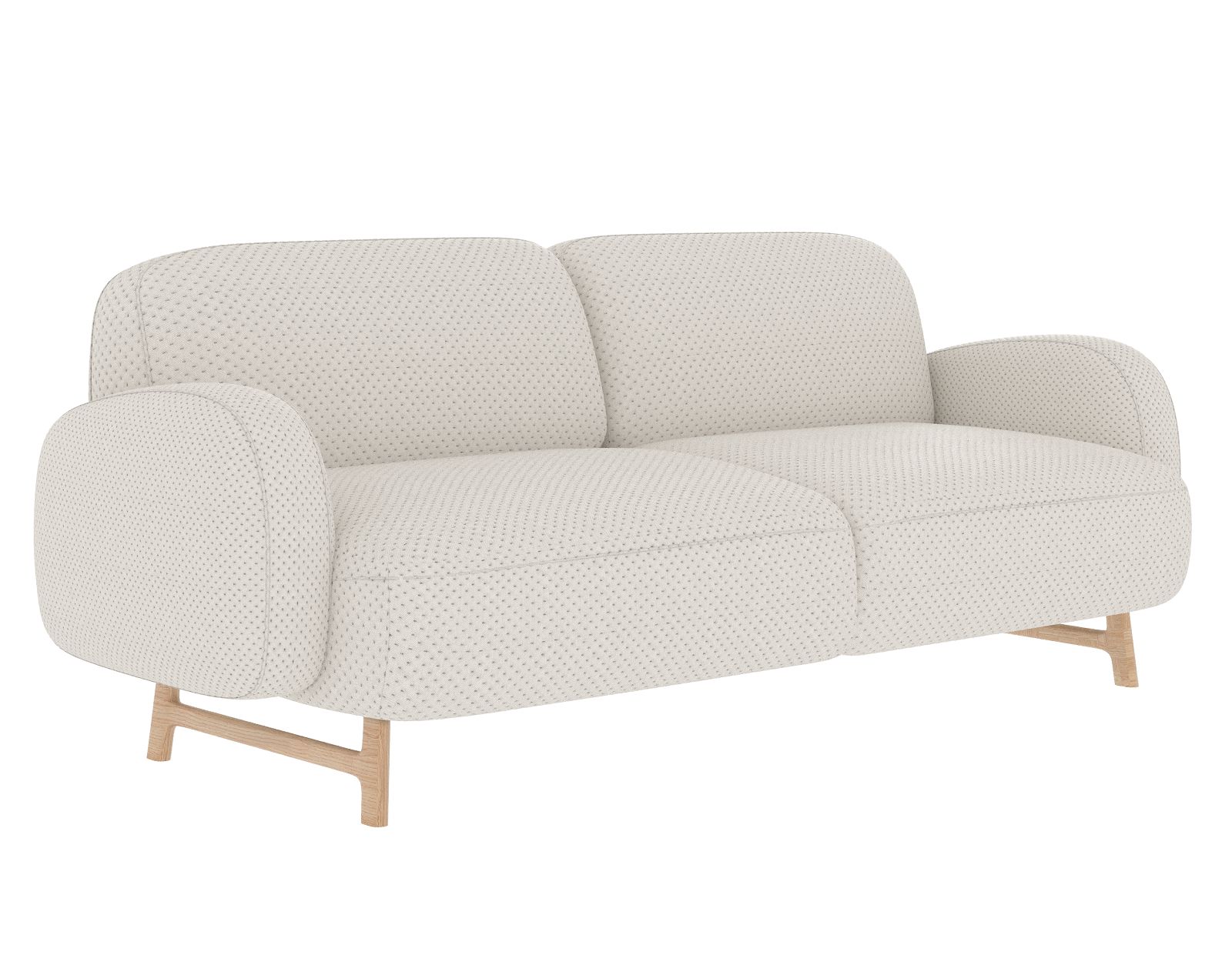 Beiges Auguste Sofa von Hartô mit Holzfüßen, modernes Design für Wohnzimmer und stilvolles Interieur.