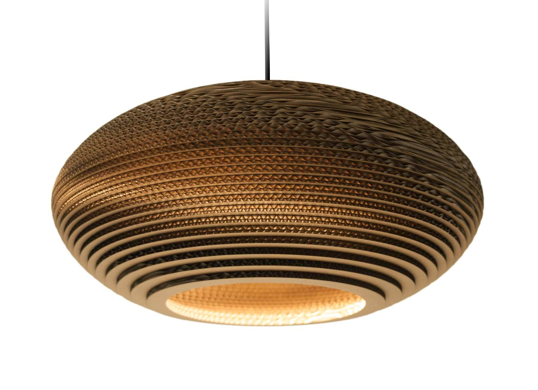 Disc20 Scraplights Hängeleuchte von Graypants, moderne Pendelleuchte aus recycelter Pappe.