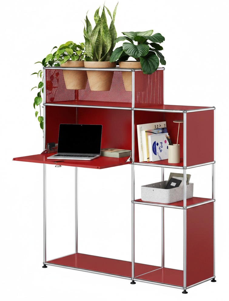 Home Office mit Pflanzenelement USM Haller