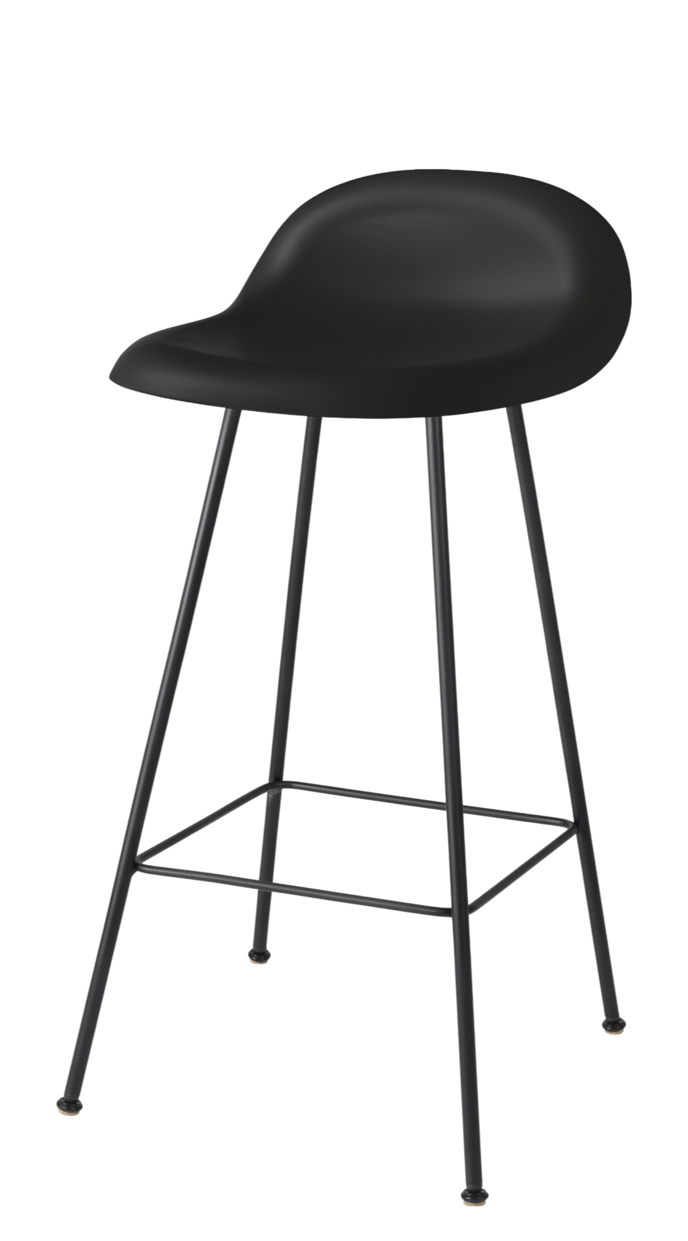 3D Barhocker 65 Kunststoff schwarz - Kunststoffgleiter Gubi