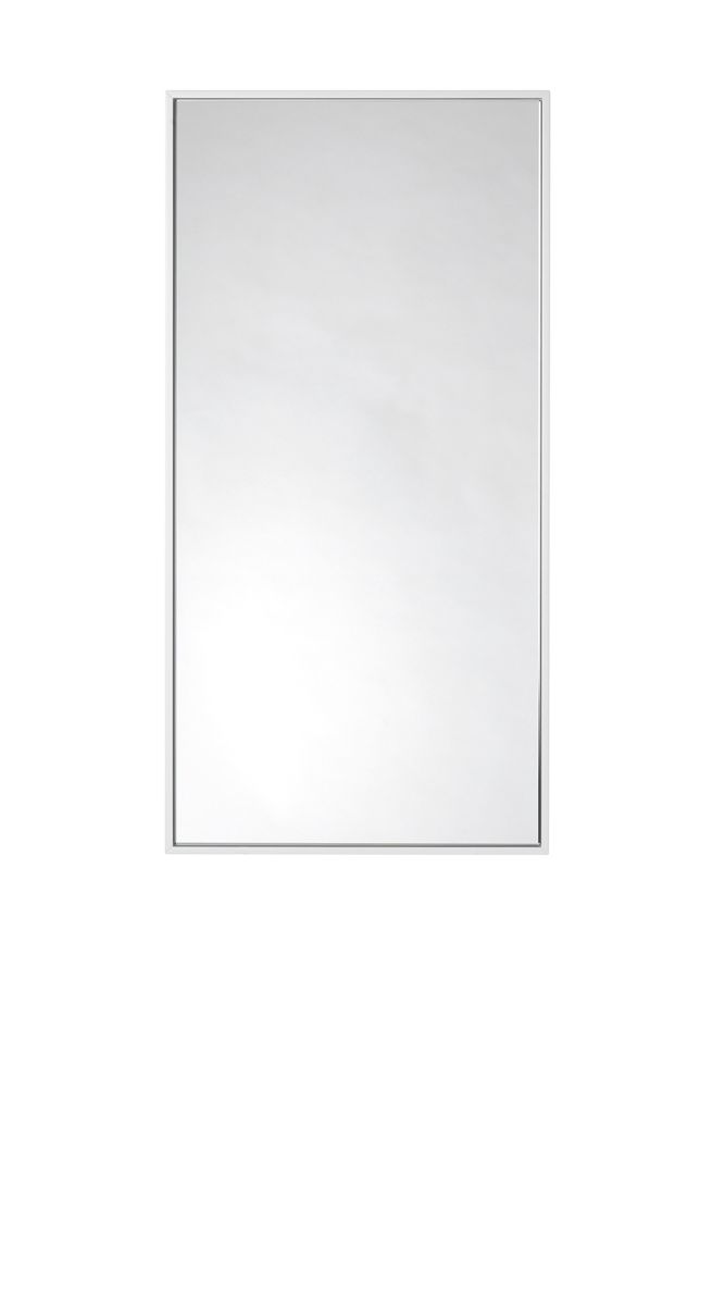 Schönbuch Urban Wandspiegel: Rechteckiger Spiegel mit schmalem, weißem Rahmen für moderne Badezimmer und Flure.