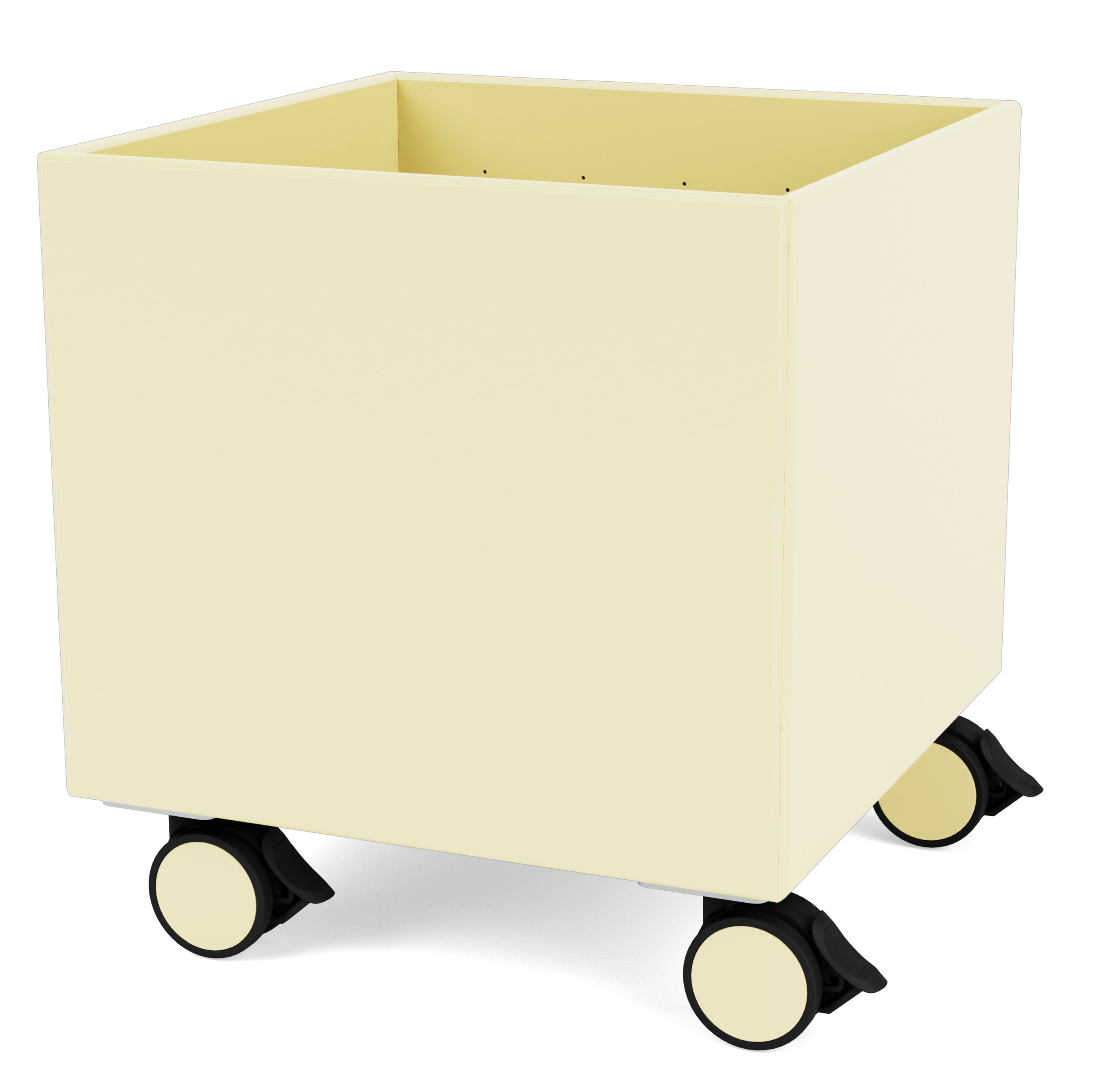 Colour Box Aufbewahrungsbox auf Rollen in Camomile: Quadratische, offene Box mit Rollen für flexible Aufbewahrung.