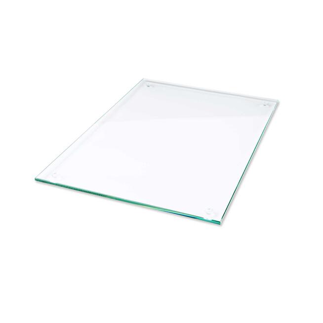 Klarglasplatte für Box Nachttisch oder Bordbar, Zubehör für Möbel, transparent und rechteckig.
