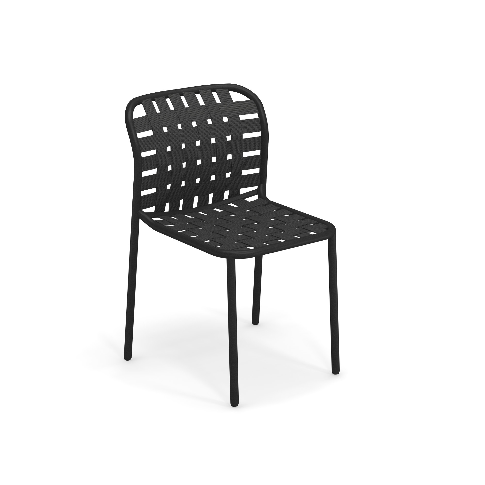 Schwarzer Yard Stuhl von Emu mit geflochtener Sitzfläche und Rückenlehne für den Garten.