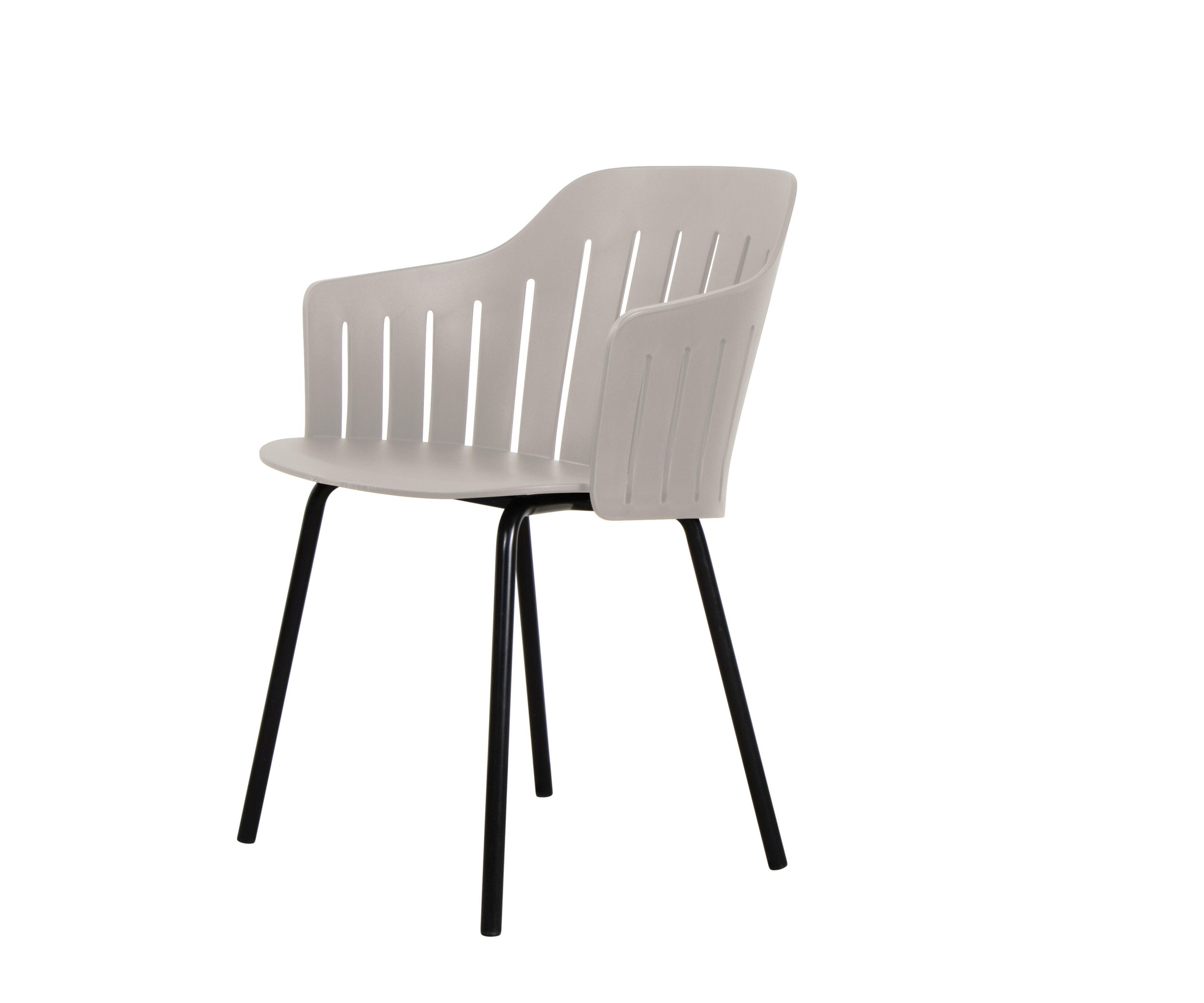 Choice Outdoor Stuhl von Cane-Line: Taupefarbener Gartenstuhl mit Stahlgestell und vier Beinen. Moderner Loungesessel.