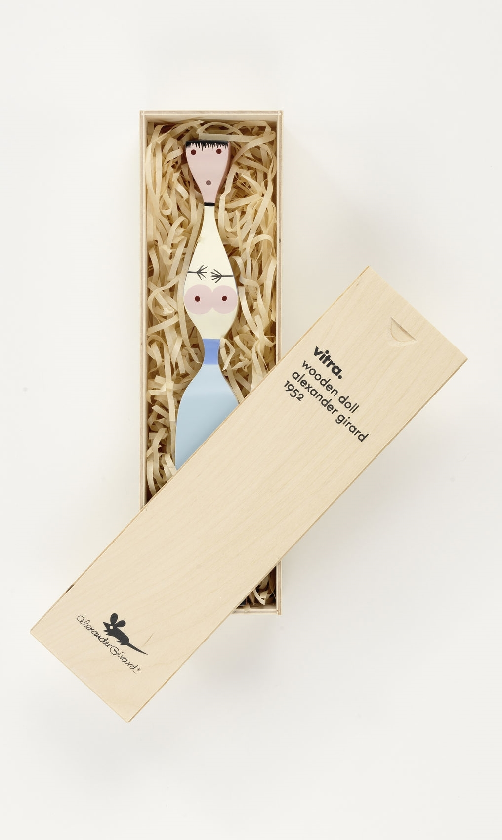 Vitra Wooden Doll No. 7 in Holzschatulle, dekorative Holzfigur von Alexander Girard, Sammlerstück.