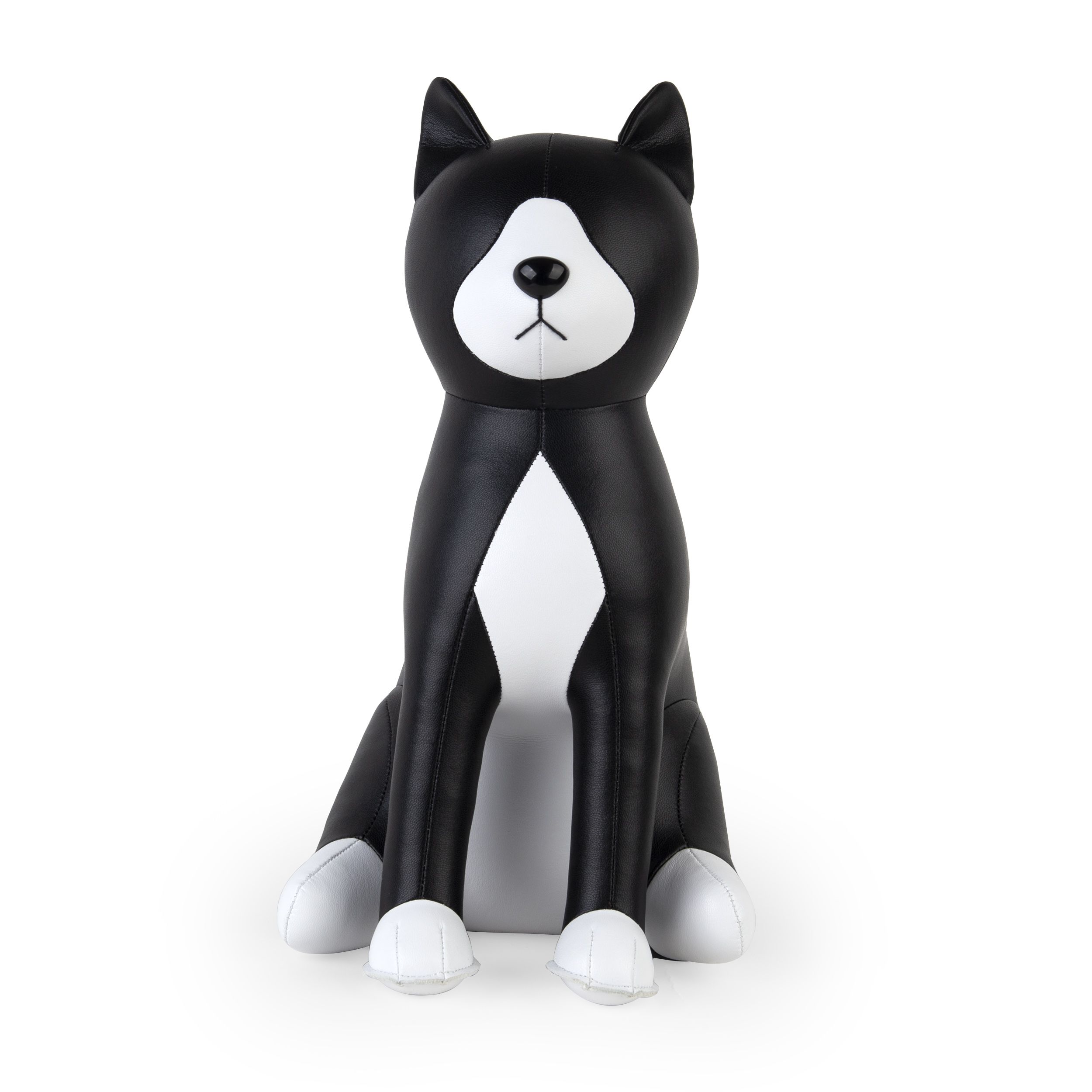 Züny Katze Türstopper, Stofftier Katze in Schwarz und Weiß, dekorativer Türhalter.