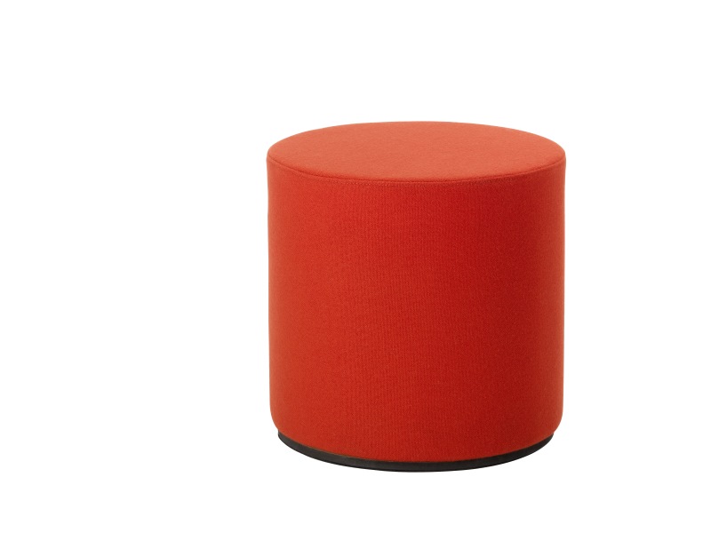 Vitra Hocker Visiona Stool in Rot, runder Sitzhocker für Wohnzimmer und Büro.