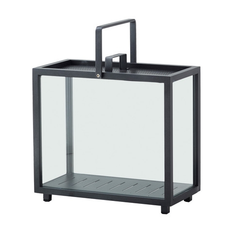 Rechteckige Lighthouse Laterne von Cane-Line aus Aluminium und Glas, mit Tragegriff.