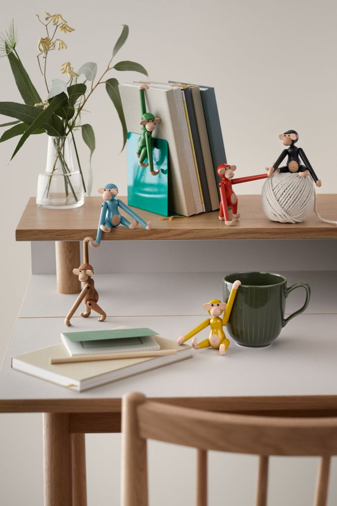 Affe Mini farbig Kay Bojesen Vintage Gelb