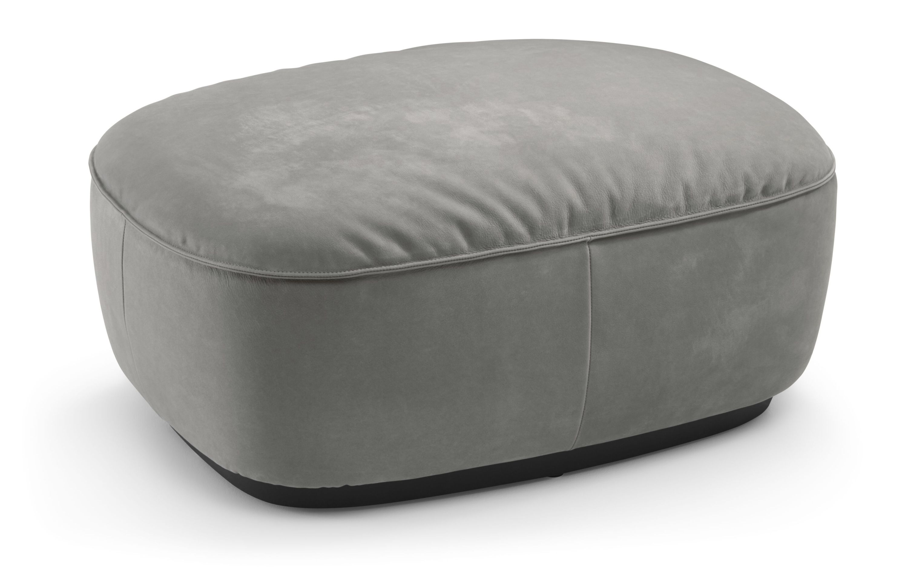 Grauer Ishino Hocker von Walter Knoll, gepolstert und modern für Wohnzimmer und Lounge.