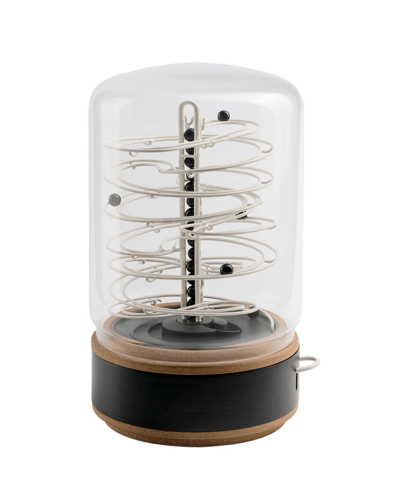 ElectRoll Classic White Kugelbahn mit USB-C, Murmelbahn unter Glasglocke, Einzelstück.