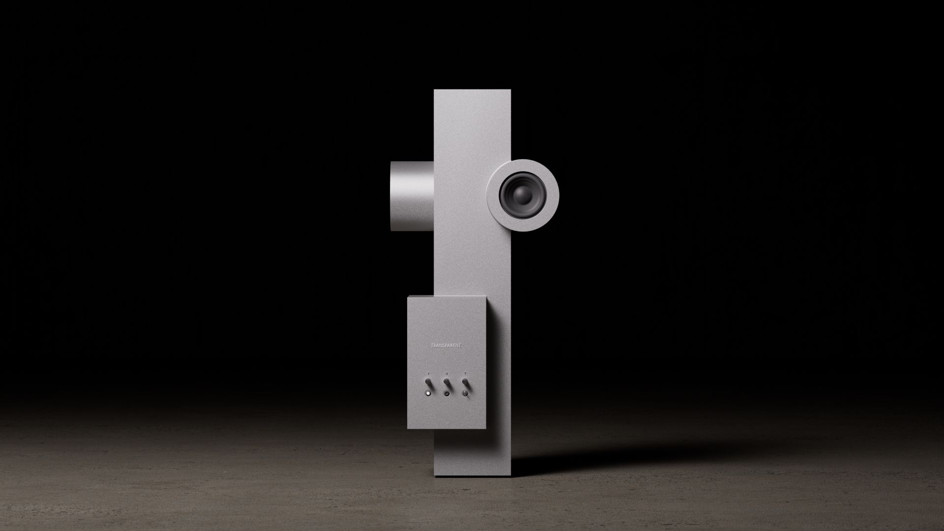 Brutalist Lautsprecher Transparent schwarz