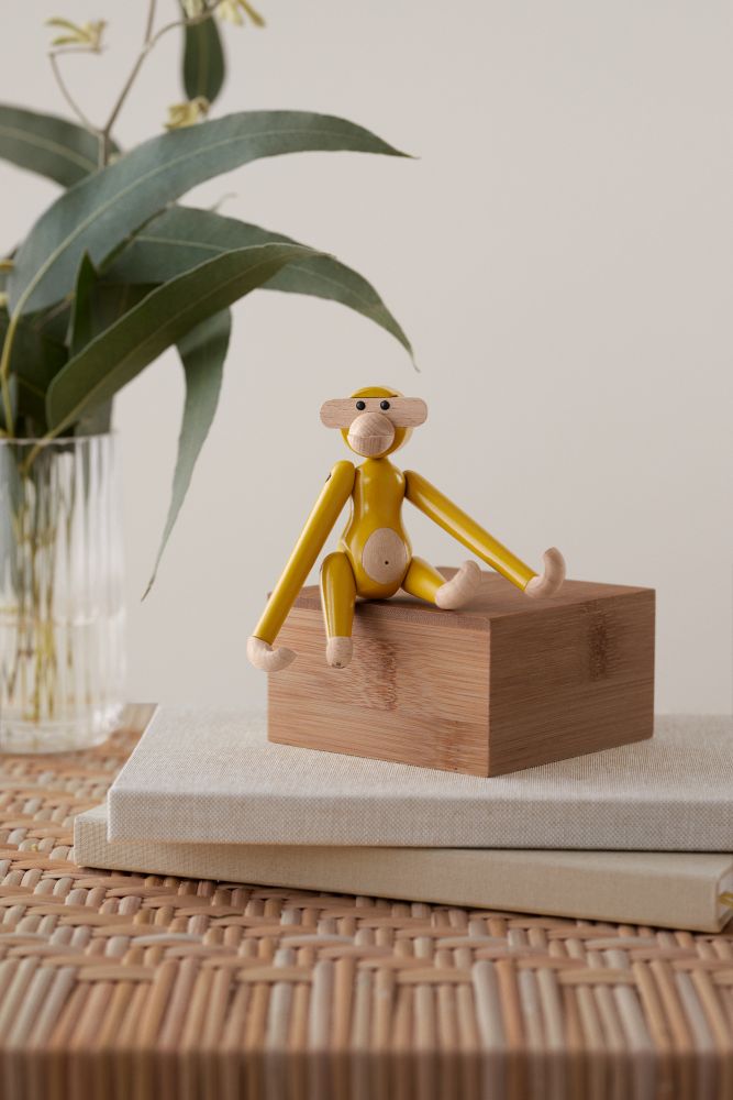 Affe Mini farbig Kay Bojesen Vintage Gelb