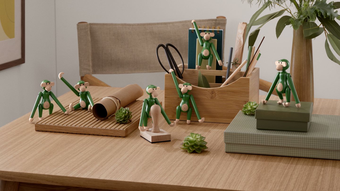 Affe Mini farbig Kay Bojesen Vintage Grün