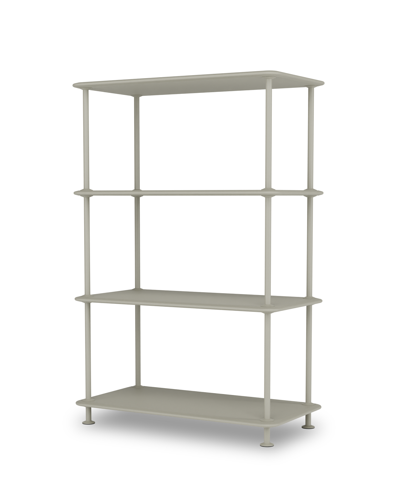 Montana Free Regal in Grau, offenes Bücherregal mit vier Ebenen für Wohnzimmer und Büro.