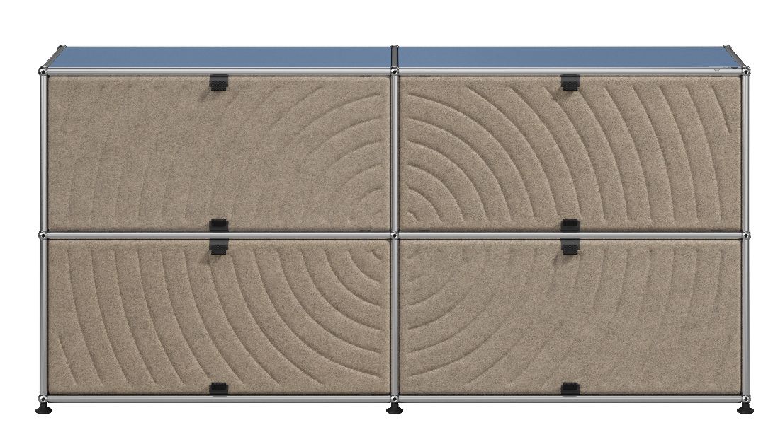 USM Haller Sideboard M68 mit Soft Panels QUICK SHIP Stahlblau-Taupe