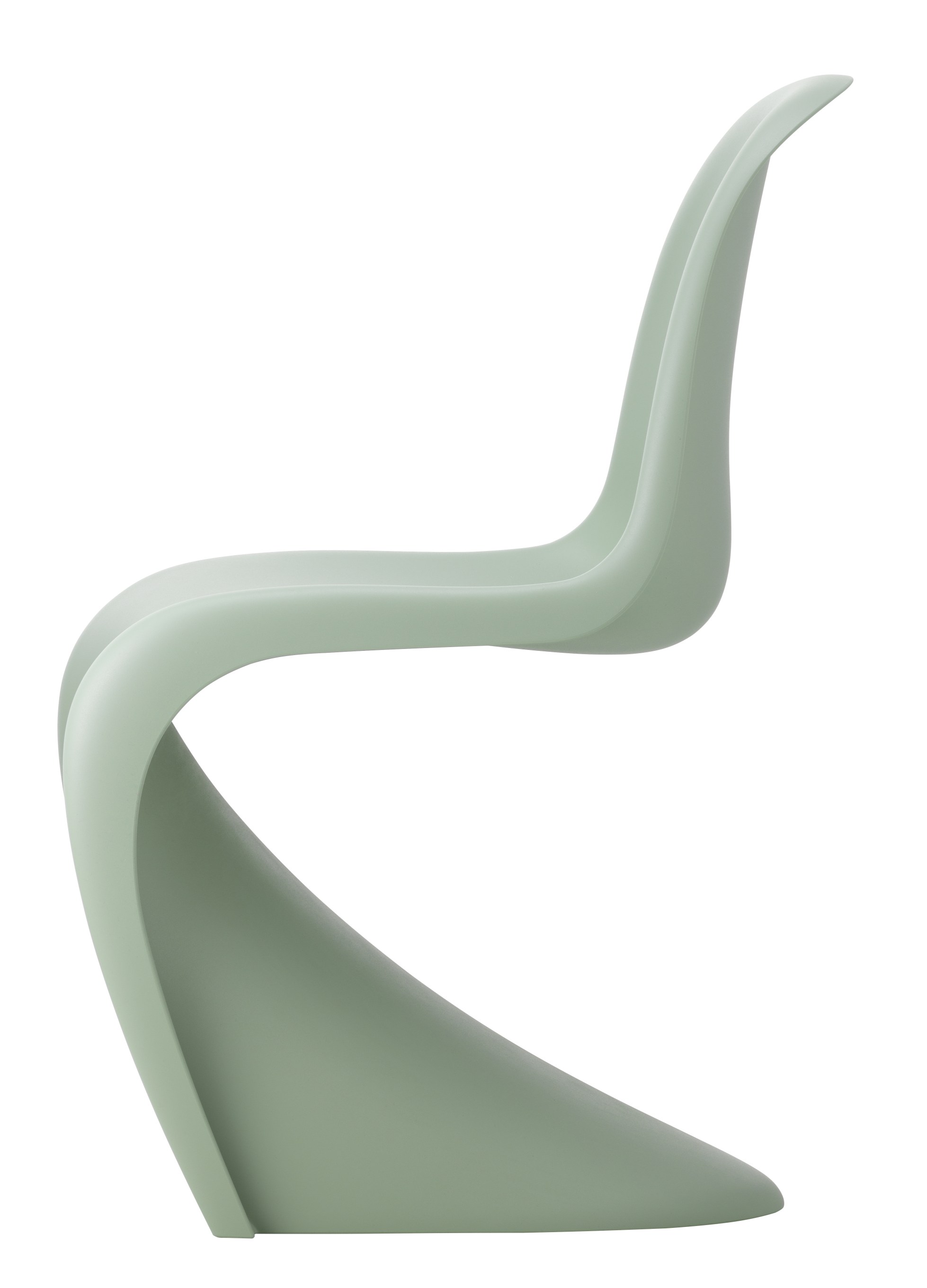 Panton Chair in Soft Mint: Moderner Kunststoffstuhl von Vitra mit neuer Sitzhöhe.