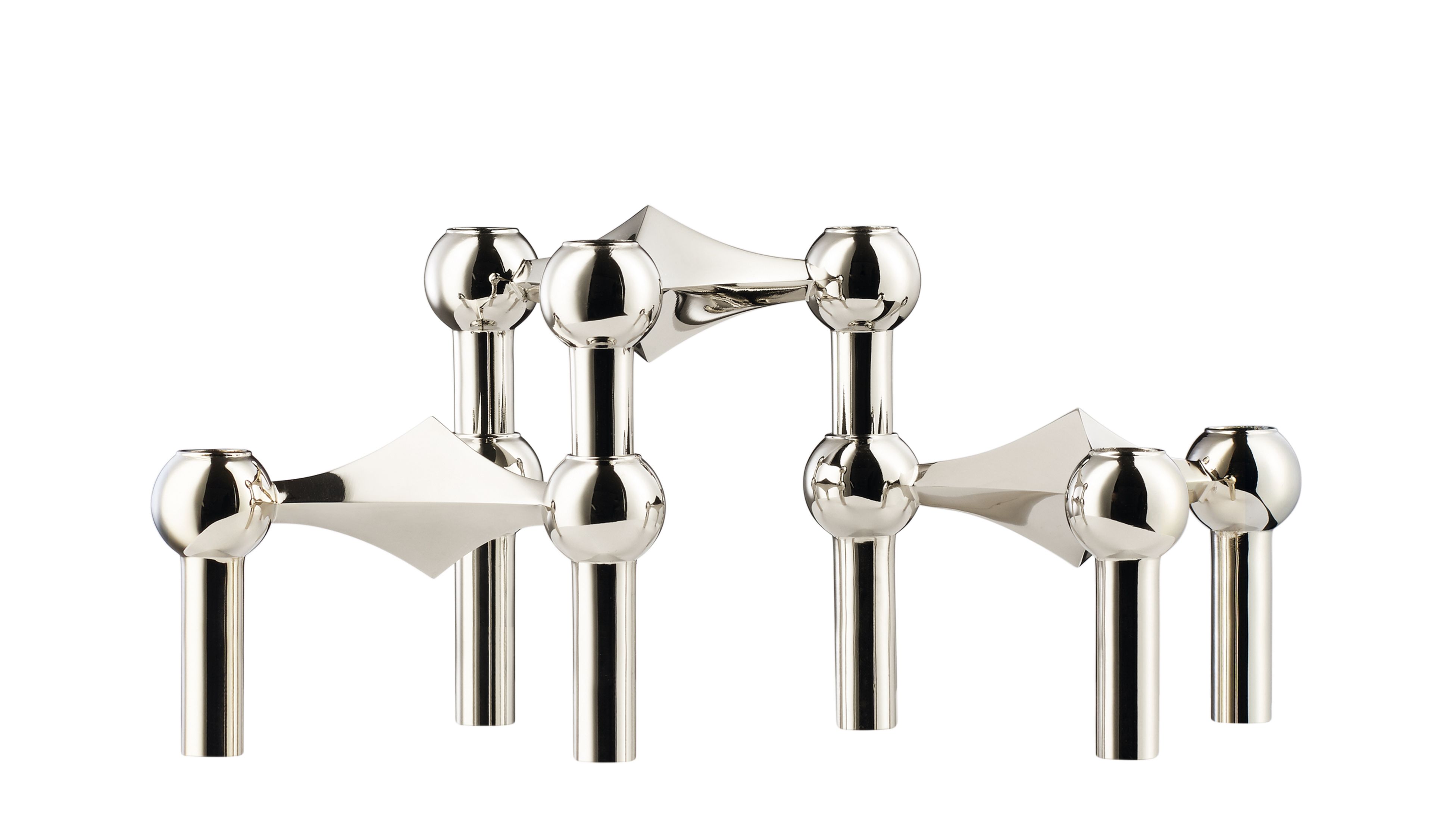 Kerzenständer 3er Set Chrom Stoff Nagel | STOFF NAGEL 9034