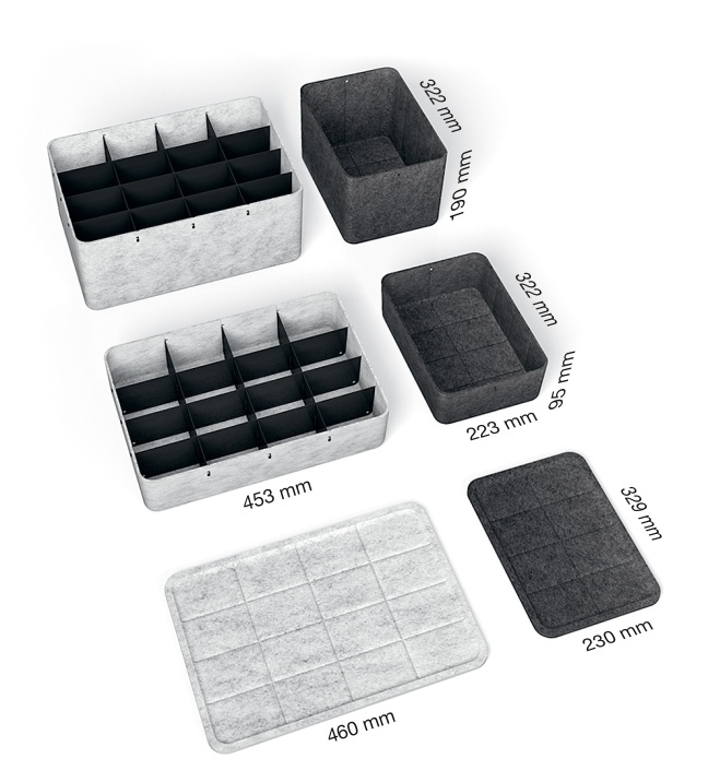 USM Haller Inos Box hoch mit Unterteilung quer / längs