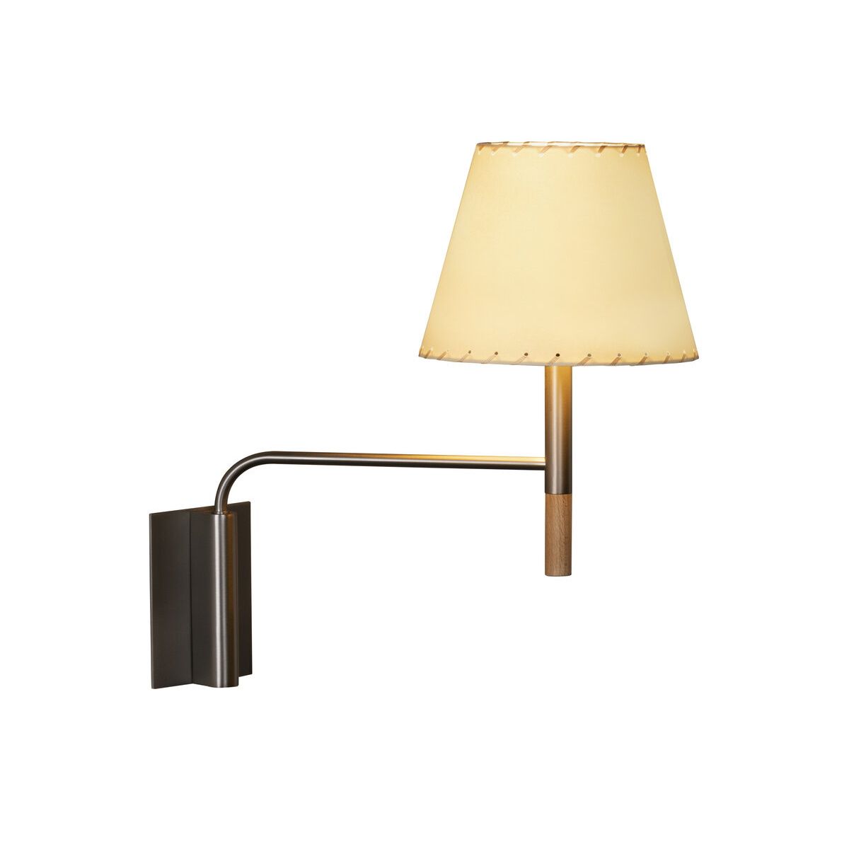 BC3 Wandleuchte mit beigem Pergamentschirm von Santa & Cole, moderne Innenbeleuchtung.