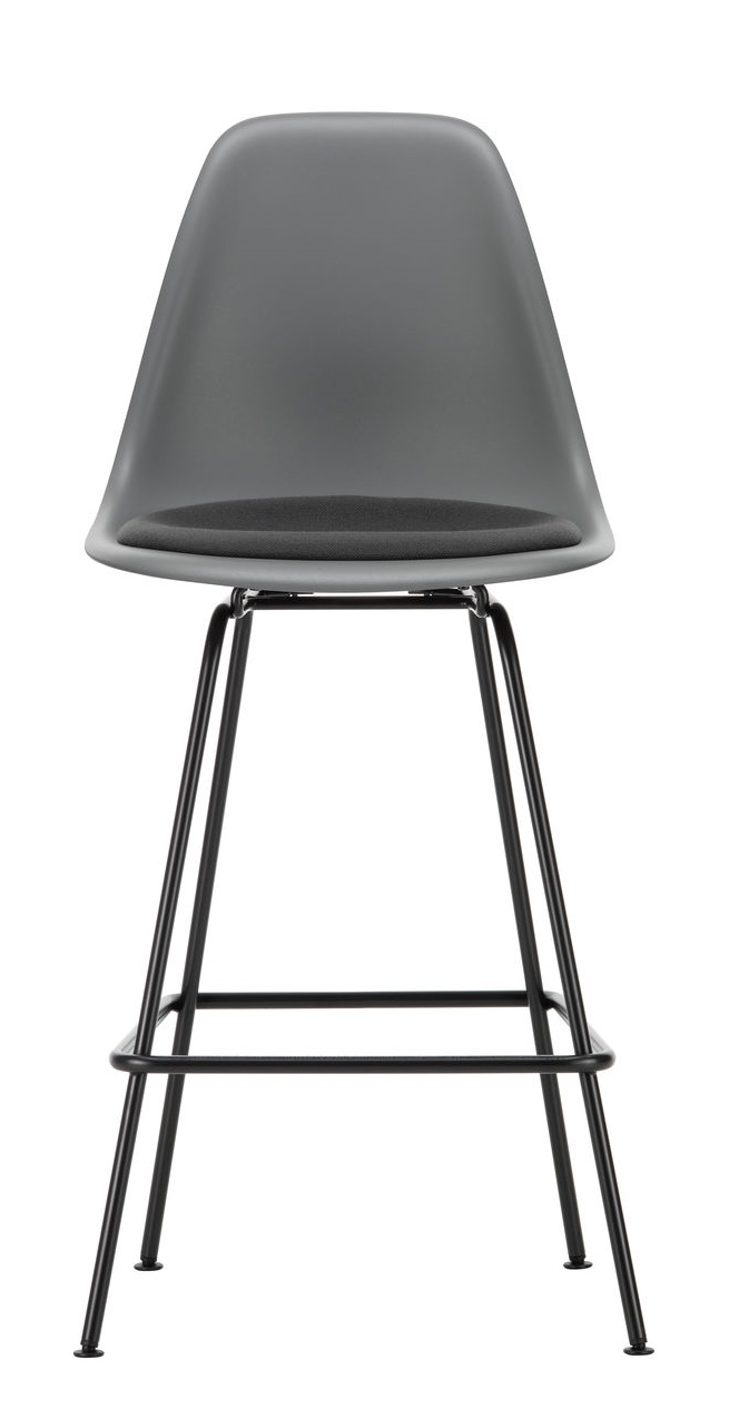 Eames Plastic Bar Stool Barhocker Medium mit Sitzpolster Vitra