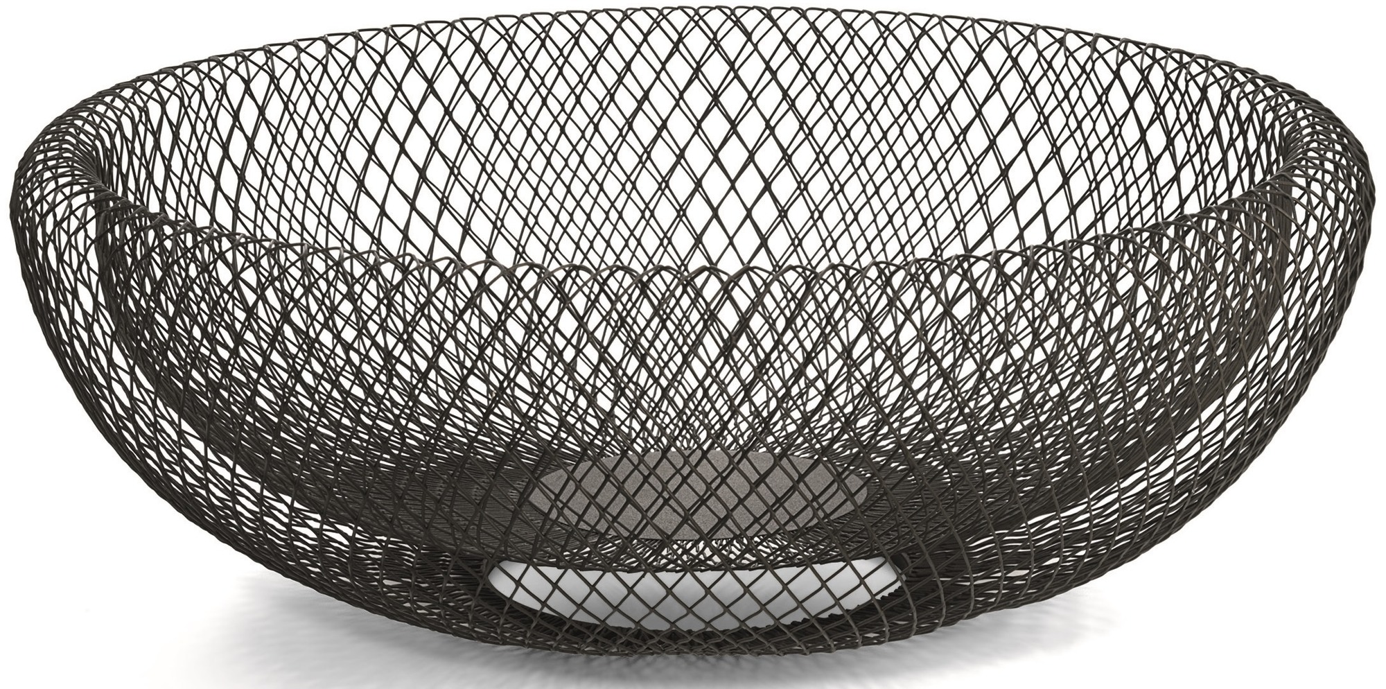 Philippi Mesh Schale XL: Moderne, schwarze Drahtschale für Obst, Brot oder Deko.