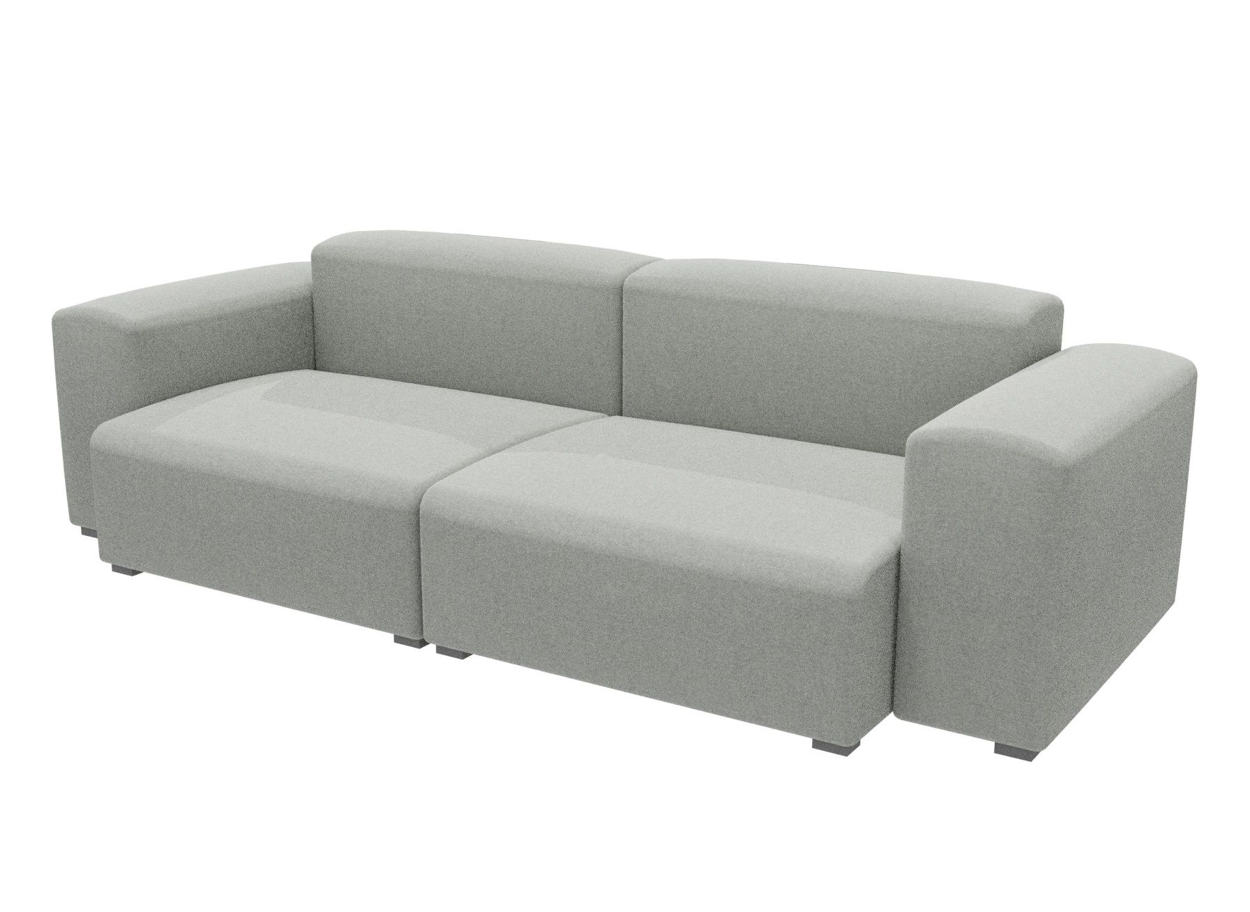 Graues Mags Soft Sofa mit niedrigen Armlehnen, ein modernes 2,5-Sitzer Sofa für Wohnzimmer.