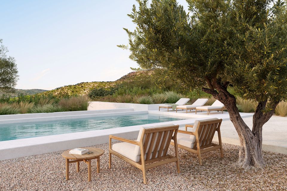 Jack Outdoor verstellbare Liege Teak Ethnicraft Natural