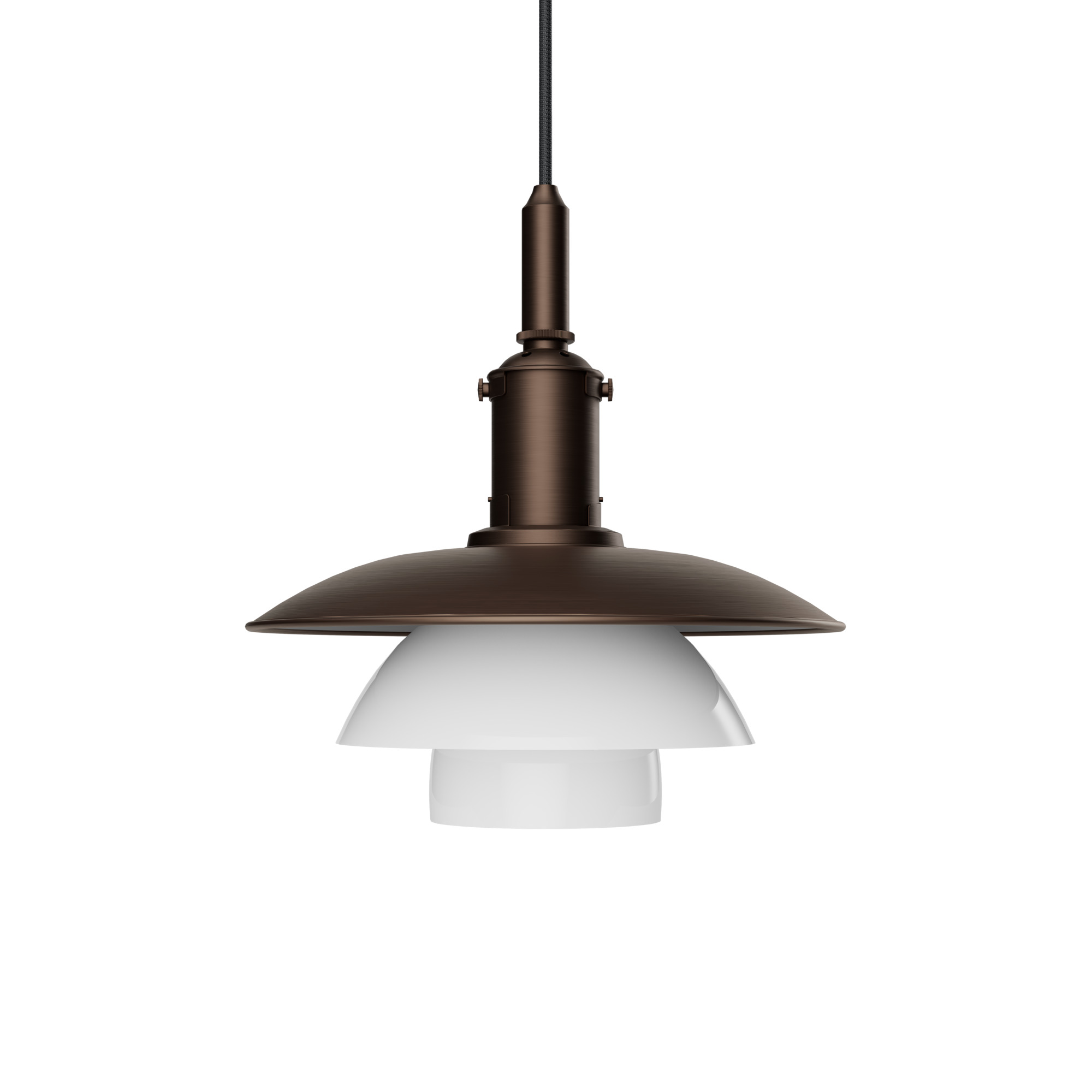 PH 3/3 Aged Brass Opal Pendelleuchte Louis Poulsen