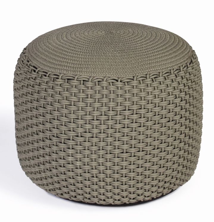 Weishäupl Pouf Hocker Medium, geflochten, für Innen- und Außenbereich, vielseitig als Sitzhocker oder Fußhocker.