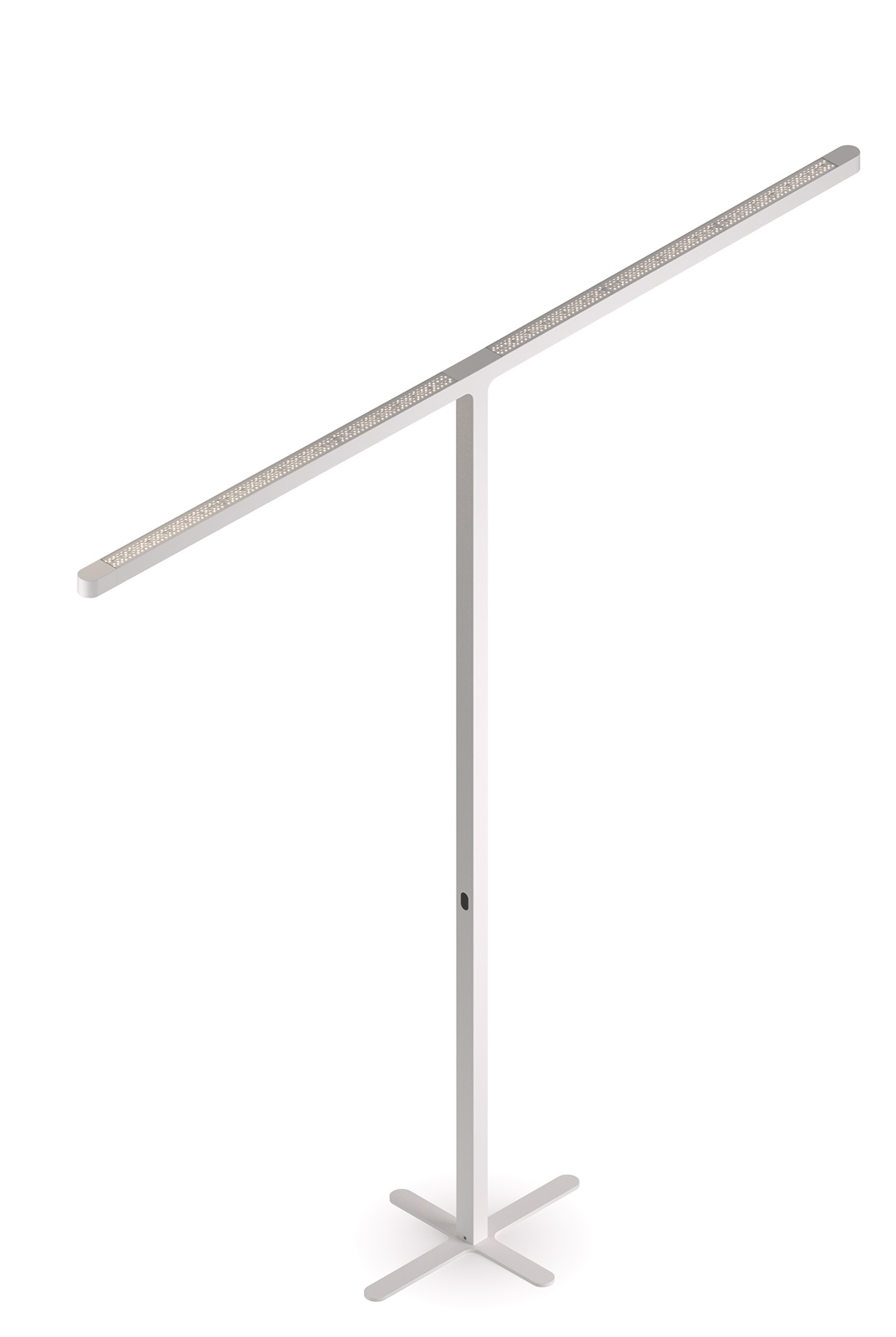 Team Cowork Stehleuchte in Grau: Moderne LED-Stehlampe für Büro und Arbeitszimmer mit Kreuzfuß.