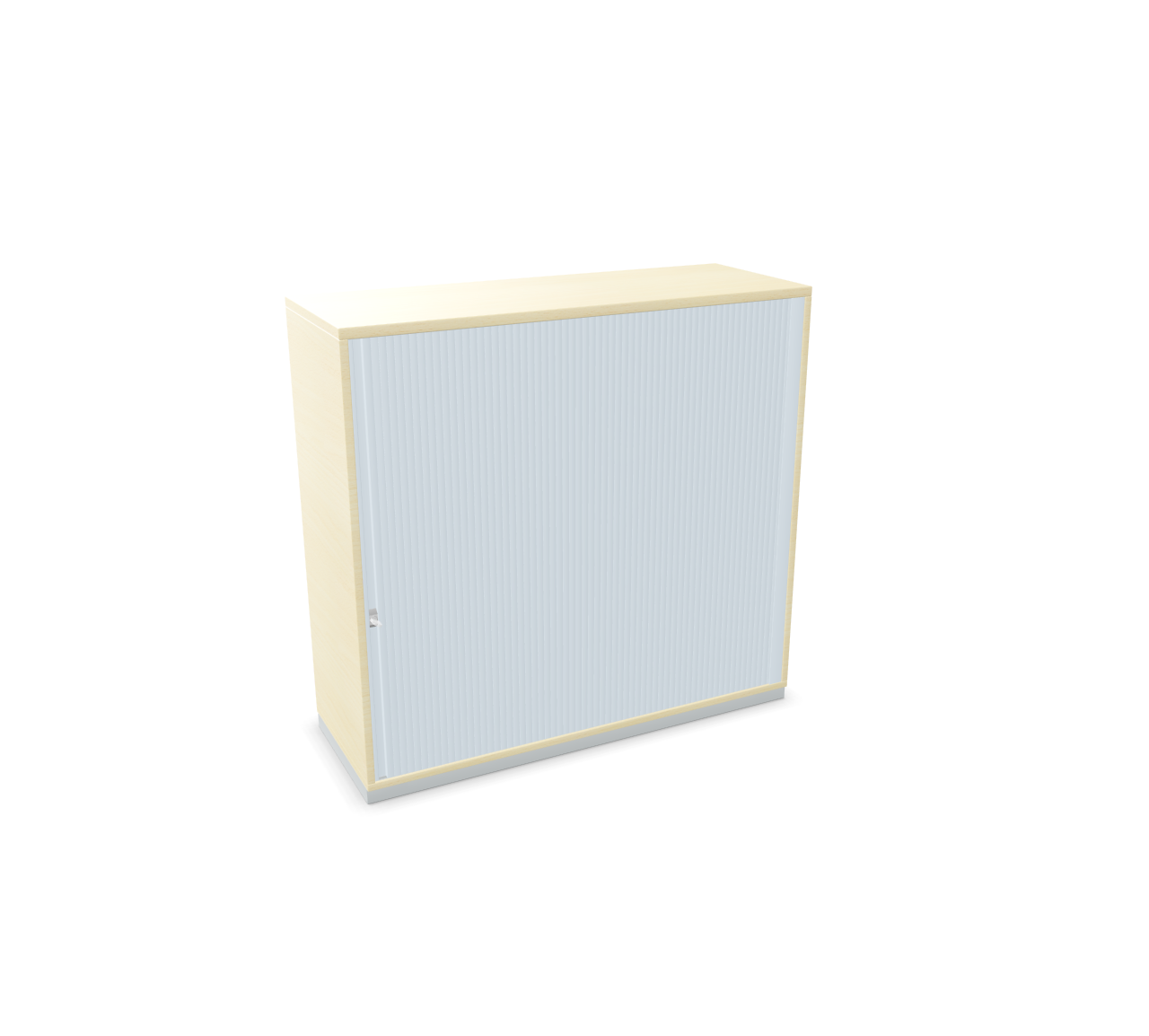 Prisma 2 Querrollladenschrank von Palmberg: Büroschrank mit Rolladen in Beige und Weiß.