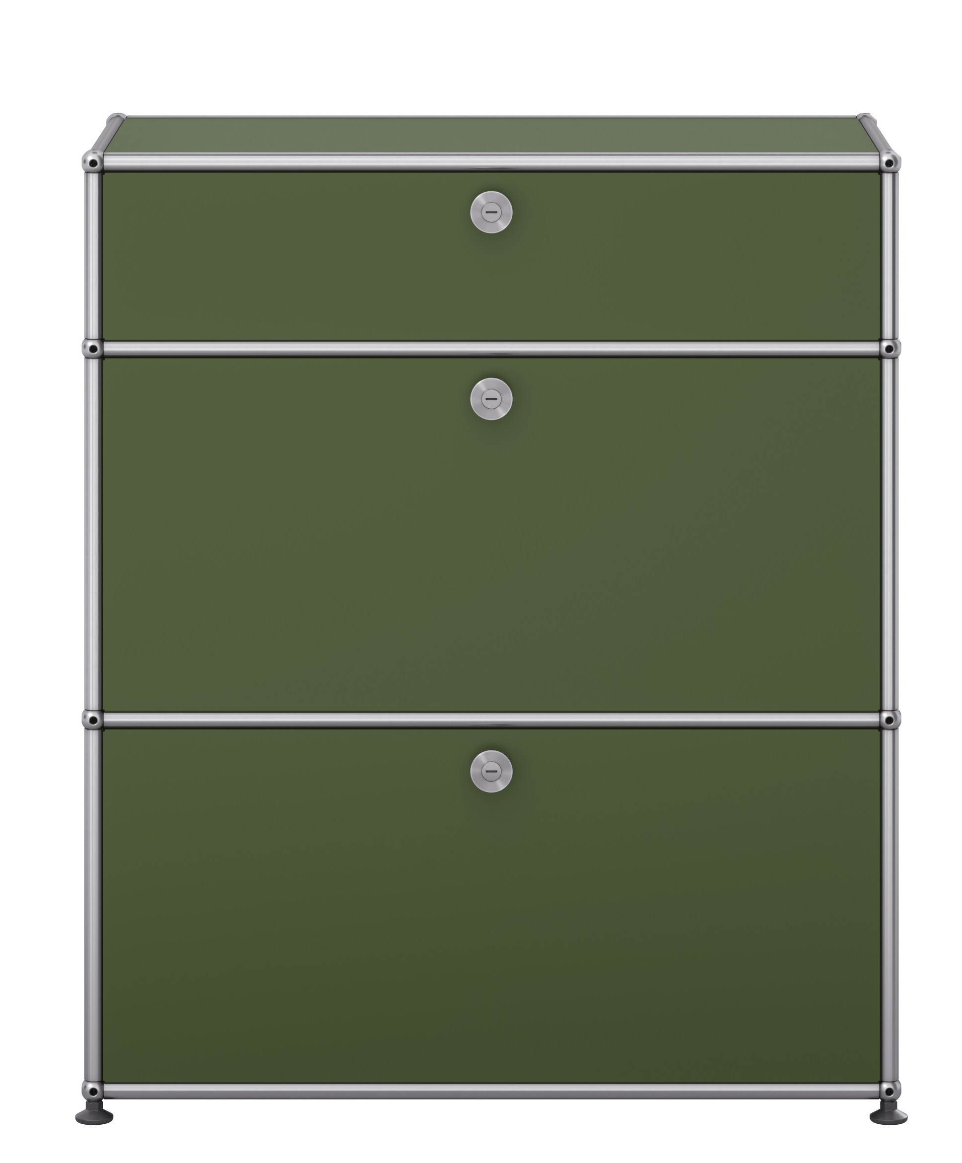 USM Haller Highboard M25 mit 2 Klappen – QUICK SHIP Olivgrün