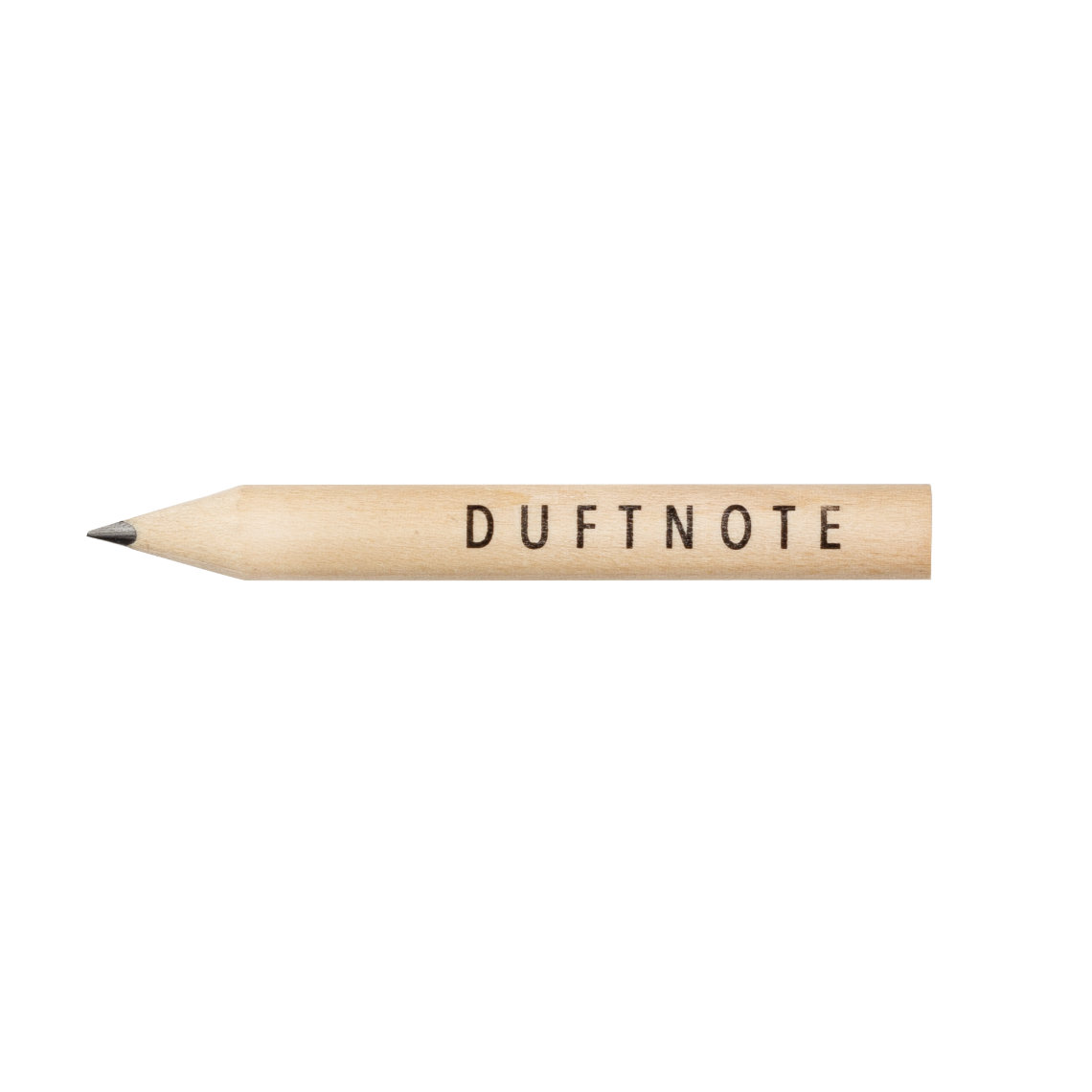 Holzstift mit der Aufschrift "Duftnote", passend für Aufbewahrungstopf und Räder.
