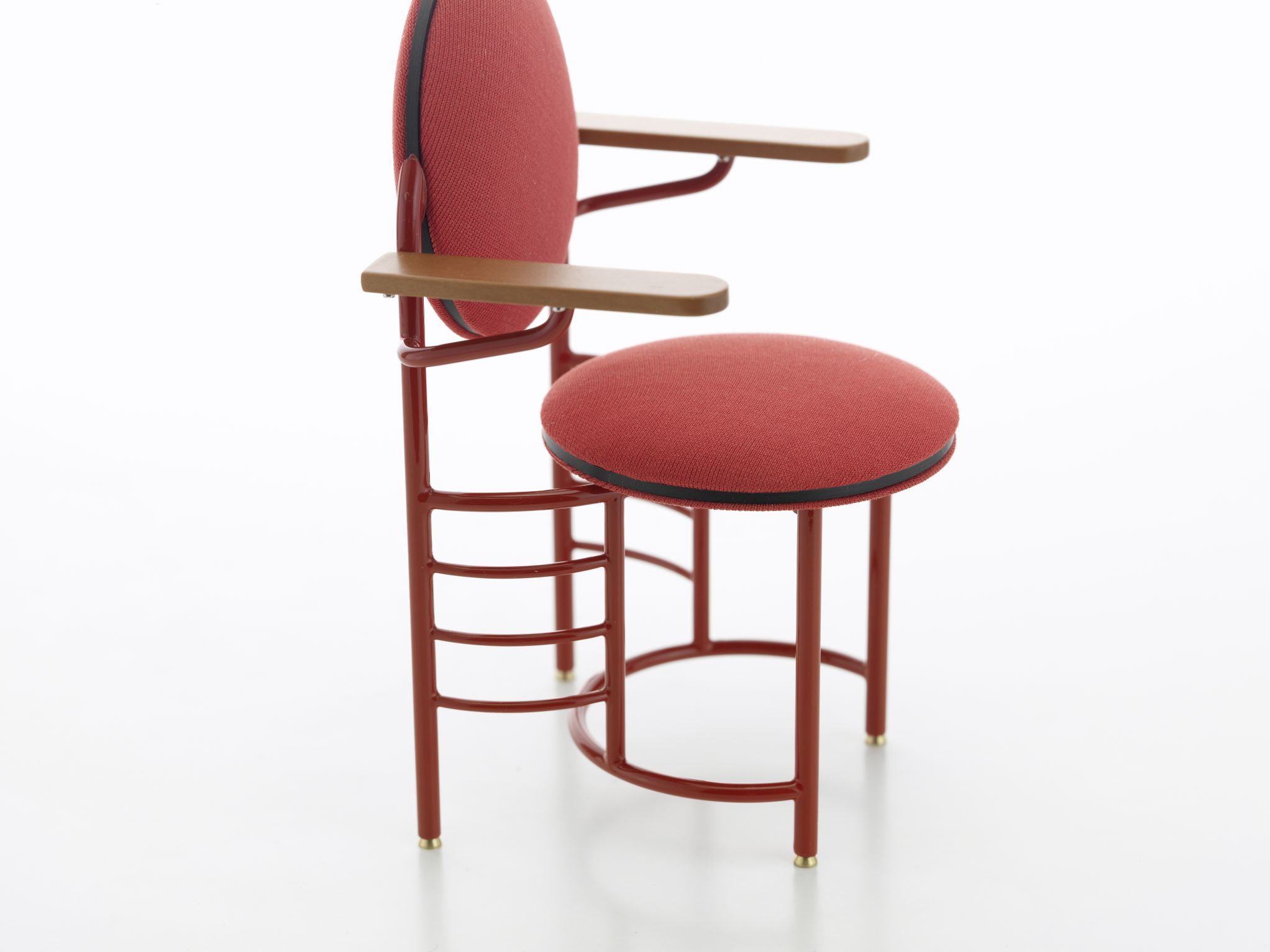 Roter Johnson Wax Stuhl, Miniatur Design Stuhl von Vitra, Möbel Design Klassiker.