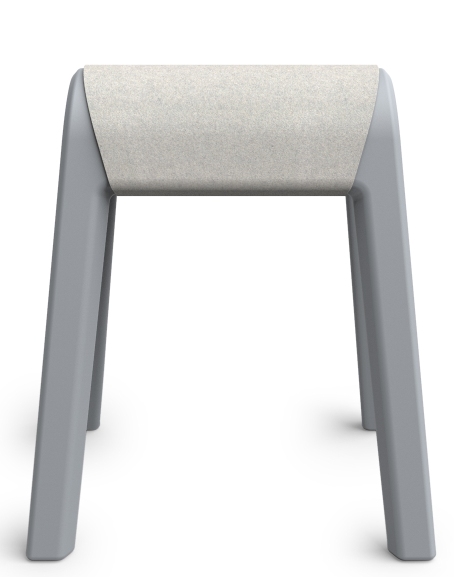 Wilkhahn Programm 204 Sitzauflage hellmeliert: Detailansicht der bequemen, gepolsterten Sitzfläche auf grauem Gestell.