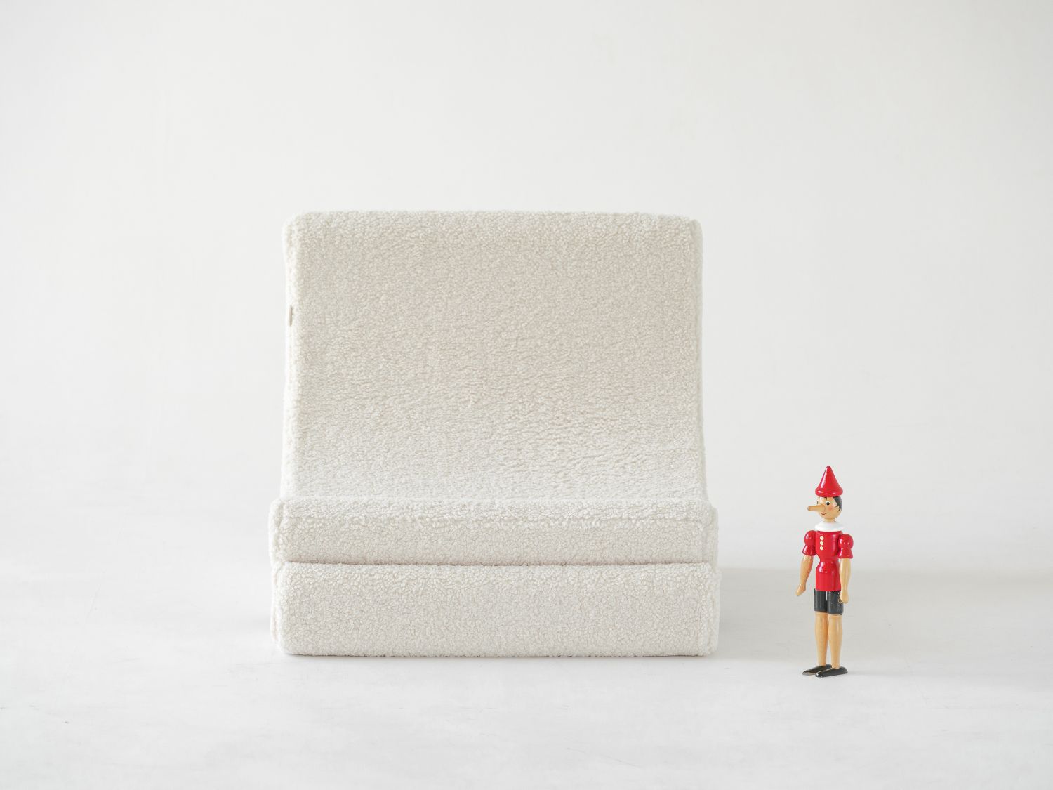 Mond Kindersessel Teddystoff Cremeweiß Wigiwama