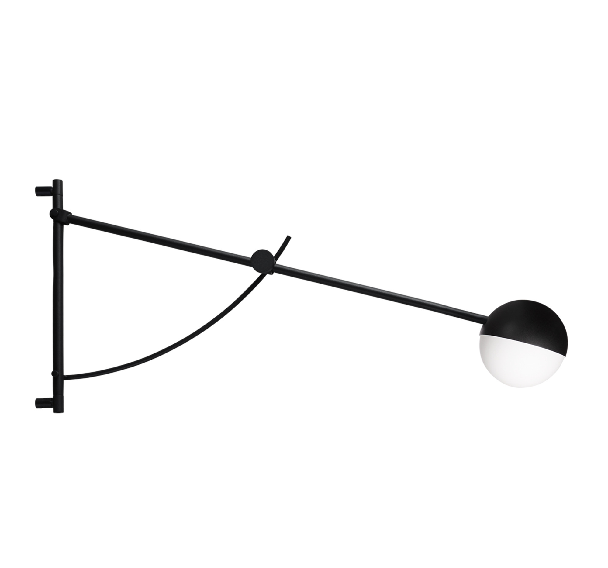 Schwarze Balancer Wandleuchte von Northern mit verstellbarem Arm und halbrunder Leuchte für Innenräume.